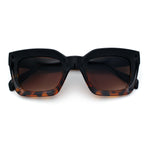 Womens Luxury Beveled Thick Horn Rim Rectangle Fashion Sunglasses