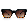 Womens Luxury Beveled Thick Horn Rim Rectangle Fashion Sunglasses