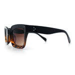 Womens Luxury Beveled Thick Horn Rim Rectangle Fashion Sunglasses