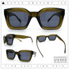 Womens Luxury Beveled Thick Horn Rim Rectangle Fashion Sunglasses