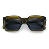 Womens Luxury Beveled Thick Horn Rim Rectangle Fashion Sunglasses
