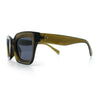 Womens Luxury Beveled Thick Horn Rim Rectangle Fashion Sunglasses