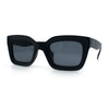 Womens Luxury Beveled Thick Horn Rim Rectangle Fashion Sunglasses