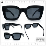 Womens Luxury Beveled Thick Horn Rim Rectangle Fashion Sunglasses