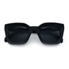 Womens Luxury Beveled Thick Horn Rim Rectangle Fashion Sunglasses