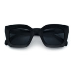 Womens Luxury Beveled Thick Horn Rim Rectangle Fashion Sunglasses