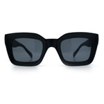 Womens Luxury Beveled Thick Horn Rim Rectangle Fashion Sunglasses