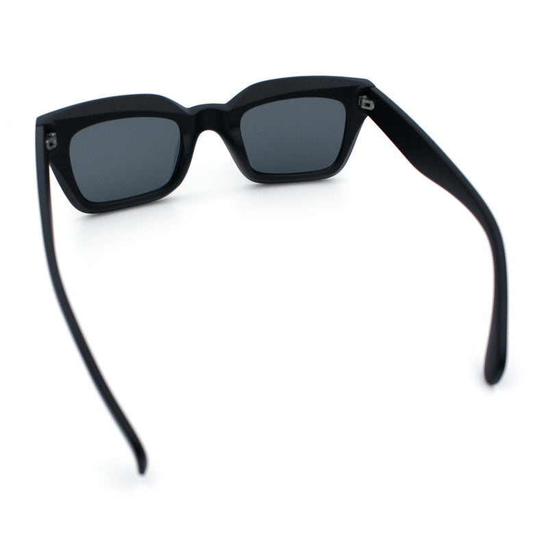 Womens Luxury Beveled Thick Horn Rim Rectangle Fashion Sunglasses