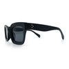 Womens Luxury Beveled Thick Horn Rim Rectangle Fashion Sunglasses