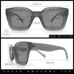 Womens Luxury Beveled Thick Horn Rim Rectangle Fashion Sunglasses