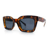 Womens Luxury Beveled Thick Horn Rim Rectangle Fashion Sunglasses