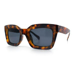 Womens Luxury Beveled Thick Horn Rim Rectangle Fashion Sunglasses