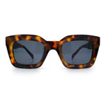 Womens Luxury Beveled Thick Horn Rim Rectangle Fashion Sunglasses