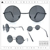 Kids Size Retro Iconic Hippie Round Circle Lens Metal Rim Sunglasses
