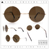 Kids Size Retro Iconic Hippie Round Circle Lens Metal Rim Sunglasses