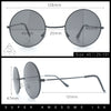 Kids Size Retro Iconic Hippie Round Circle Lens Metal Rim Sunglasses