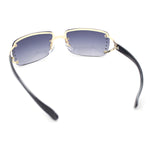 Womens Rhinestone Jewel Rimless Rectangle Designer Fashion Sunglasses