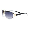Womens Rhinestone Jewel Rimless Rectangle Designer Fashion Sunglasses