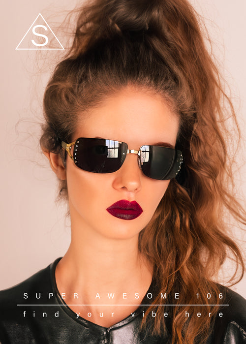 Womens Rhinestone Jewel Rimless Rectangle Designer Fashion Sunglasses