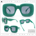 Womens Ballon Super Thick Rectangle Retro Sunglasses