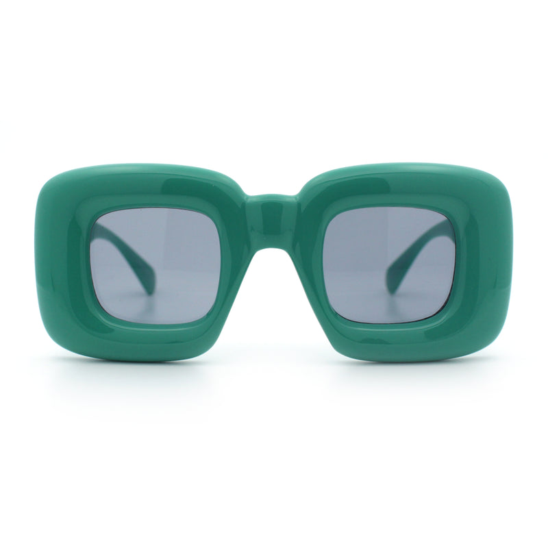 Womens Ballon Super Thick Rectangle Retro Sunglasses