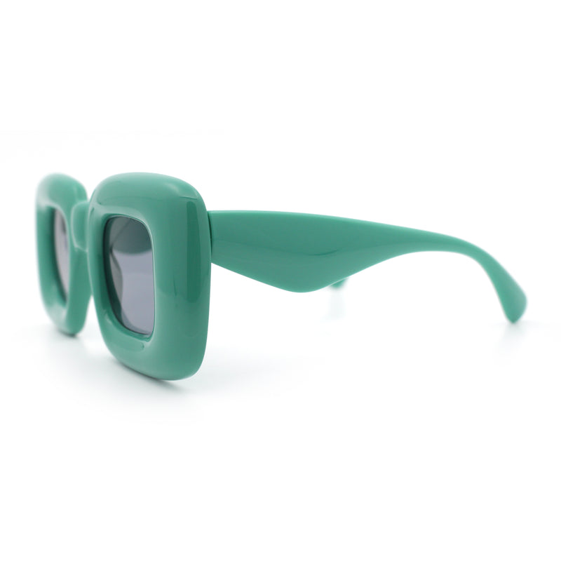 Womens Ballon Super Thick Rectangle Retro Sunglasses