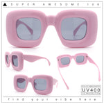 Womens Ballon Super Thick Rectangle Retro Sunglasses