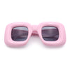 Womens Ballon Super Thick Rectangle Retro Sunglasses