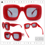 Womens Ballon Super Thick Rectangle Retro Sunglasses