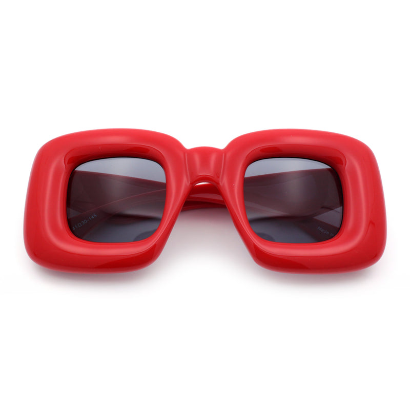 Womens Ballon Super Thick Rectangle Retro Sunglasses