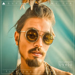 Retro Smiley Face Double Flip Up Round Circle Lens Hippie Sunglasses