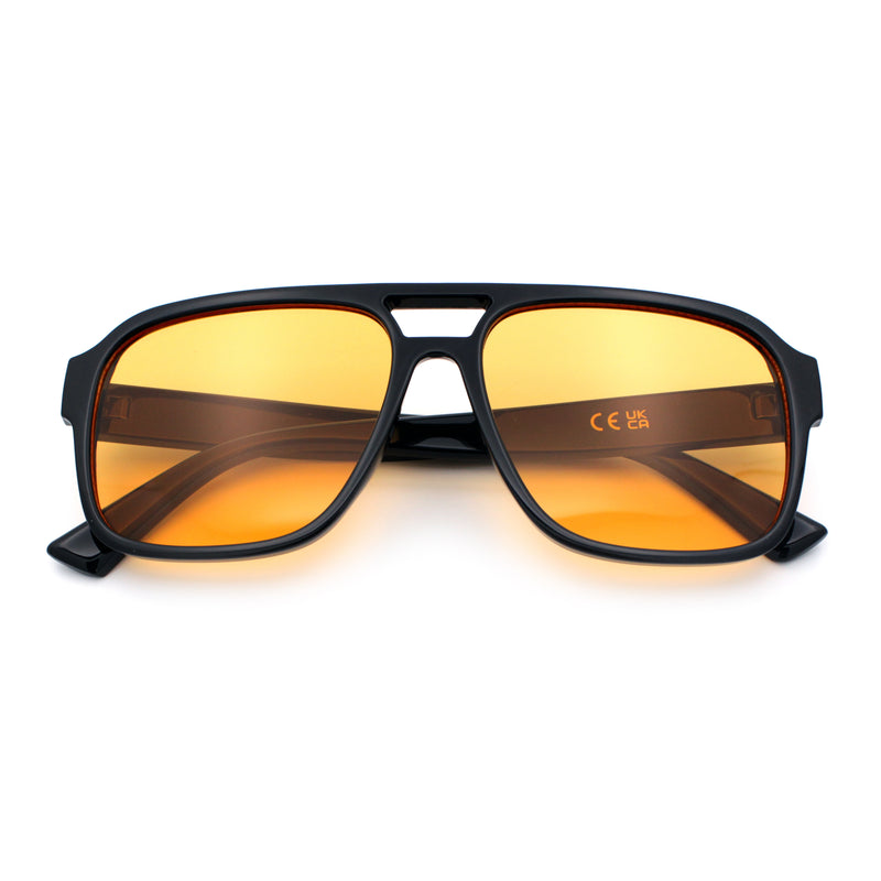 Mens Iconic Retro Tear Drop Officer Style Racer Plastic Sunglasses