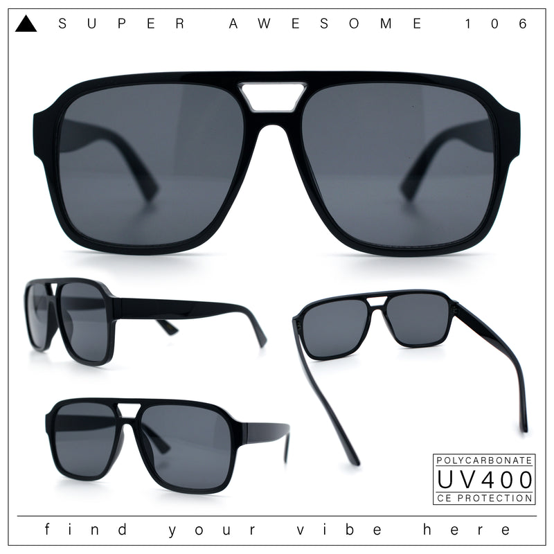 Mens Iconic Retro Tear Drop Officer Style Racer Plastic Sunglasses