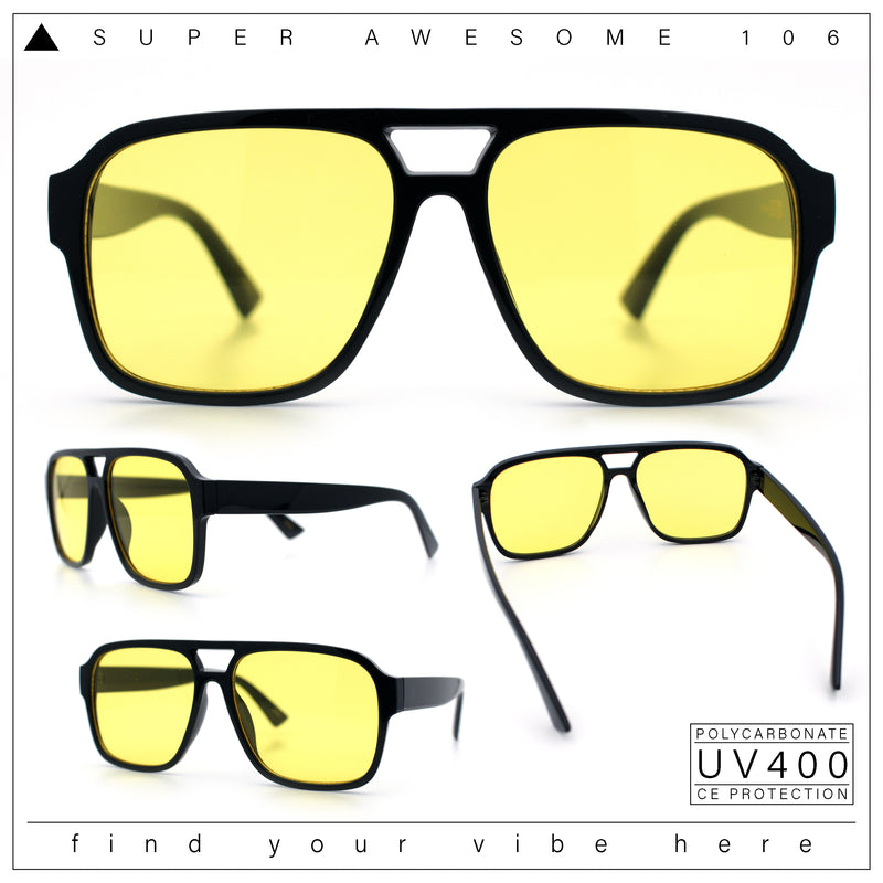 Mens Iconic Retro Tear Drop Officer Style Racer Plastic Sunglasses
