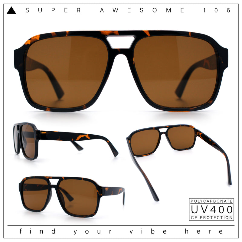 Mens Iconic Retro Tear Drop Officer Style Racer Plastic Sunglasses