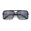 Mens Gentlemanly Rectangle Flat Top Double Bridge Mob Metal Arm Sunglasses