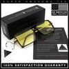 Mens Gentlemanly Rectangle Flat Top Double Bridge Mob Metal Arm Sunglasses