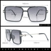 Mens Gentlemanly Rectangle Flat Top Double Bridge Mob Metal Arm Sunglasses