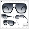 Oversized Rectangle Racer Shield 80s Plastic Fashion Flat Top Sunglasses