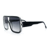 Oversized Rectangle Racer Shield 80s Plastic Fashion Flat Top Sunglasses