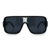 Oversized Rectangle Racer Shield 80s Plastic Fashion Flat Top Sunglasses