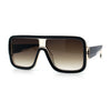 Oversized Rectangle Racer Shield 80s Plastic Fashion Flat Top Sunglasses