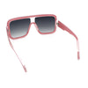 Oversized Rectangle Racer Shield 80s Plastic Fashion Flat Top Sunglasses