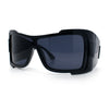 XXL Curved Wrap Around Rectangular Thick Arm Sport Plastic Sunglasses
