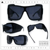 XXL Curved Wrap Around Rectangular Thick Arm Sport Plastic Sunglasses