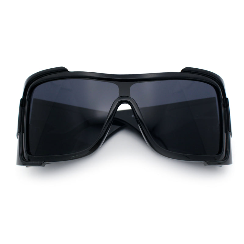 XXL Curved Wrap Around Rectangular Thick Arm Sport Plastic Sunglasses