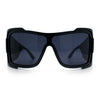 XXL Curved Wrap Around Rectangular Thick Arm Sport Plastic Sunglasses
