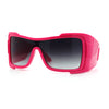 XXL Curved Wrap Around Rectangular Thick Arm Sport Plastic Sunglasses