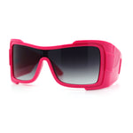 XXL Curved Wrap Around Rectangular Thick Arm Sport Plastic Sunglasses