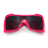 XXL Curved Wrap Around Rectangular Thick Arm Sport Plastic Sunglasses